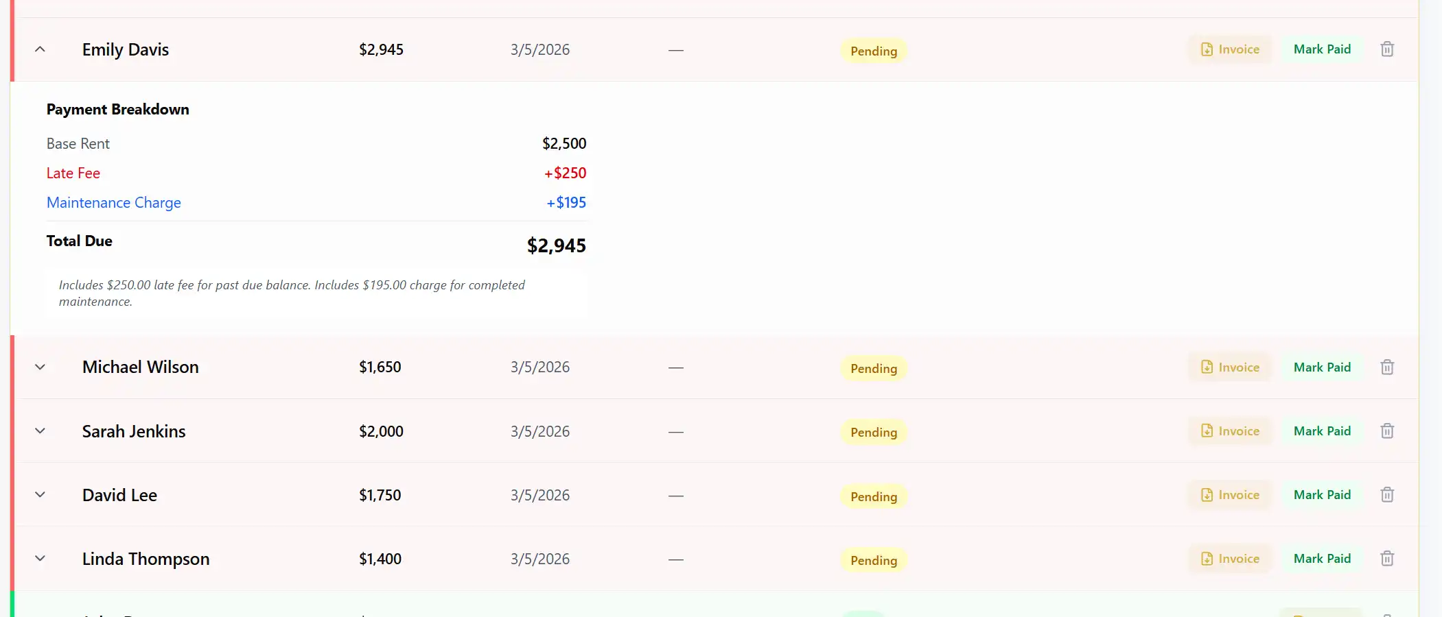 Dashboard screenshot
