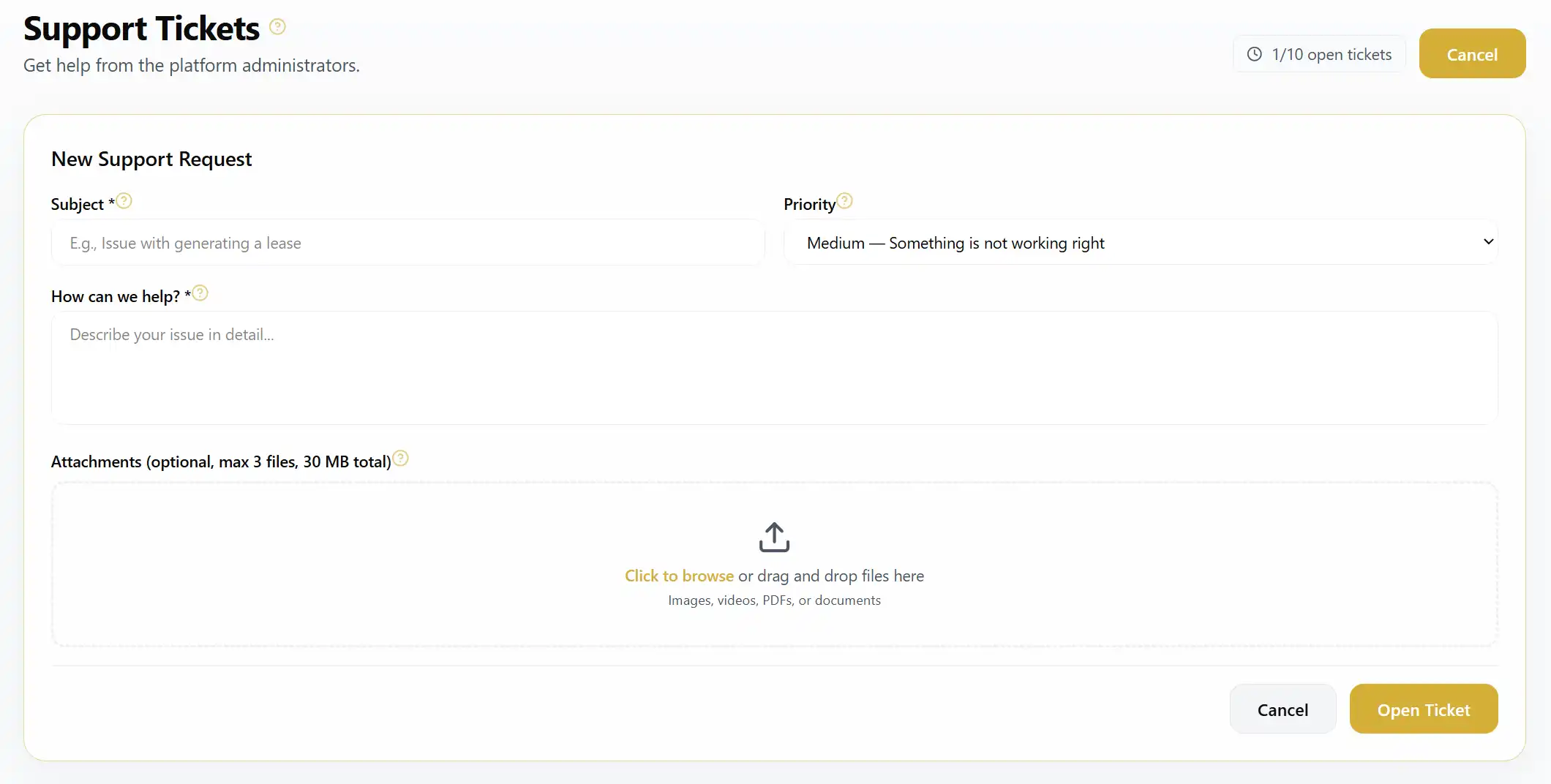 Dashboard screenshot