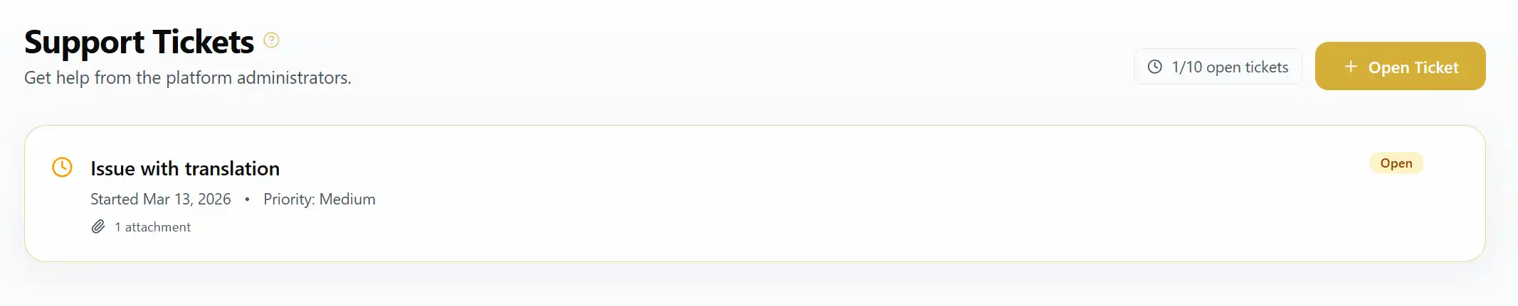 Dashboard screenshot